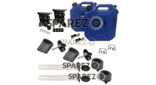 Royal Enfield Blue Color Jerry Can Pair with Mount for BS4 Himalayan 411 - SPAREZO